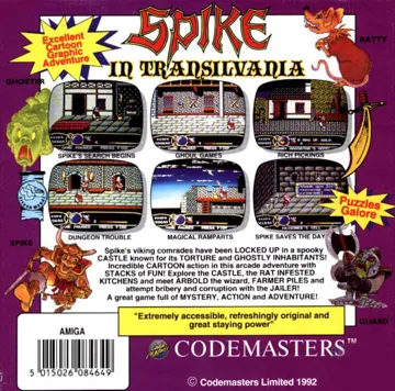 Spike in Transylvania box cover back